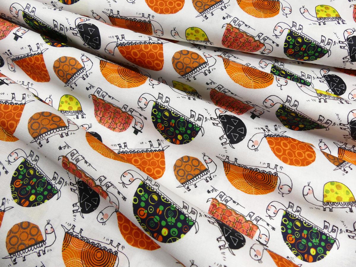 Patchworkstoff Frogtastic Schildkröten orange